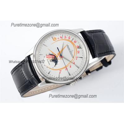 Master Ultra Thin Q1368420 A925 Automatic Mens Watch Moon Phase Date Best Edition ZF 39 Steel Silver Dial Leather CHS