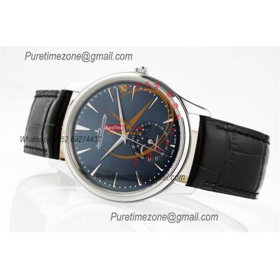 Master Ultra Thin Q1368470 A925 Automatic Mens Watch Moon Phase Date Best Edition ZF 39 Steel Blue Dial Leather CHS