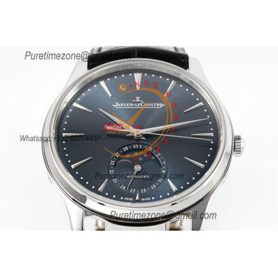 Master Ultra Thin Q1368470 A925 Automatic Mens Watch Moon Phase Date Best Edition ZF 39 Steel Blue Dial Leather CHS