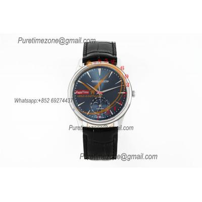 Master Ultra Thin Q1368470 A925 Automatic Mens Watch Moon Phase Date Best Edition ZF 39 Steel Blue Dial Leather CHS