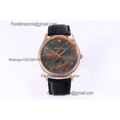 Master Ultra Thin Q136255J A925 Automatic Mens Watch Moon Phase Date Best Edition ZF 39 RG Gray Dial Leather CHS