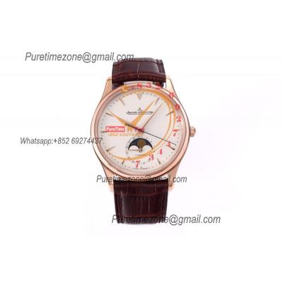 Master Ultra Thin Q1362520 A925 Automatic Mens Watch Moon Phase Date Best Edition ZF 39 RG Silver Dial Leather CHS