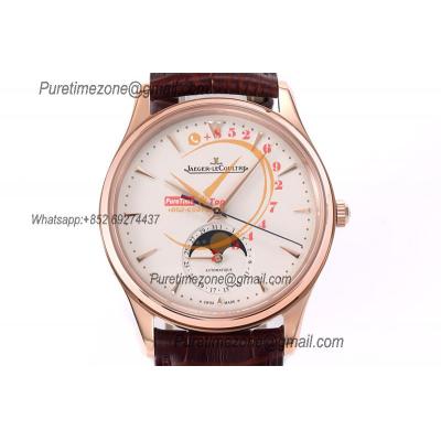 Master Ultra Thin Q1362520 A925 Automatic Mens Watch Moon Phase Date Best Edition ZF 39 RG Silver Dial Leather CHS