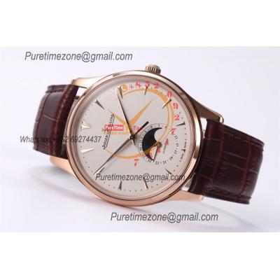 Master Ultra Thin Q1362520 A925 Automatic Mens Watch Moon Phase Date Best Edition ZF 39 RG Silver Dial Leather CHS