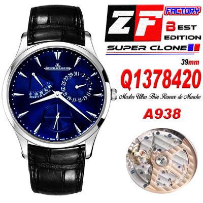 Master Ultra Thin Q1372520 Reserve Marche SA938 Automatic Mens Watch Best Edition ZF V6 Power Reserve Steel Blue Dial