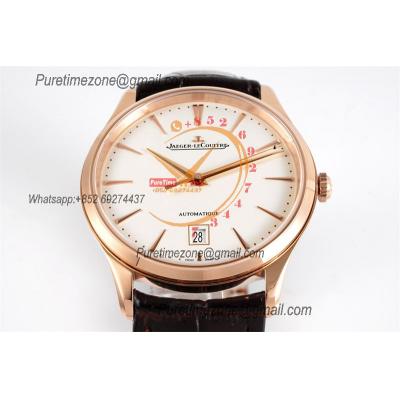 Master Grande Ultra Thin Date Q1288420 A899/1 Automatic Mens Watch Best Edition ZF V3 RG Silver Dial Brown Leather CHS