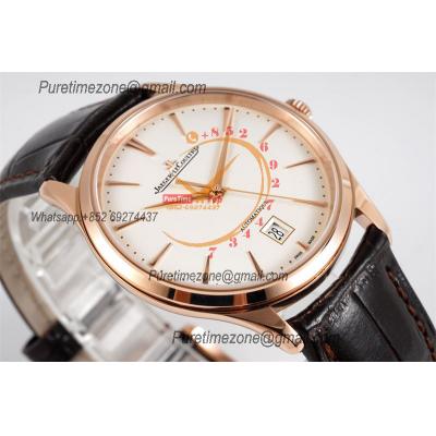 Master Grande Ultra Thin Date Q1288420 A899/1 Automatic Mens Watch Best Edition ZF V3 RG Silver Dial Brown Leather CHS