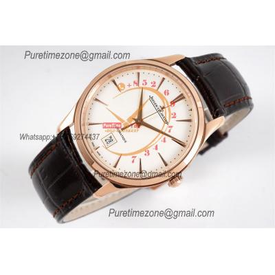 Master Grande Ultra Thin Date Q1288420 A899/1 Automatic Mens Watch Best Edition ZF V3 RG Silver Dial Brown Leather CHS