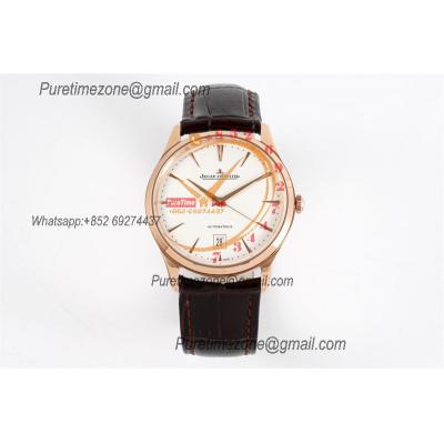 Master Grande Ultra Thin Date Q1288420 A899/1 Automatic Mens Watch Best Edition ZF V3 RG Silver Dial Brown Leather CHS