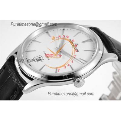 Master Grande Ultra Thin Date Q1288420 A899/1 Automatic Mens Watch Best Edition ZF V3 Steel Silver Dial Brown Leather