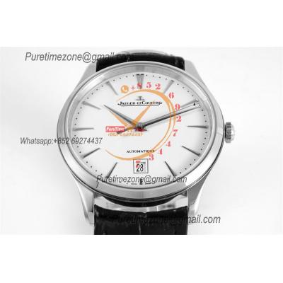 Master Grande Ultra Thin Date Q1288420 A899/1 Automatic Mens Watch Best Edition ZF V3 Steel Silver Dial Brown Leather