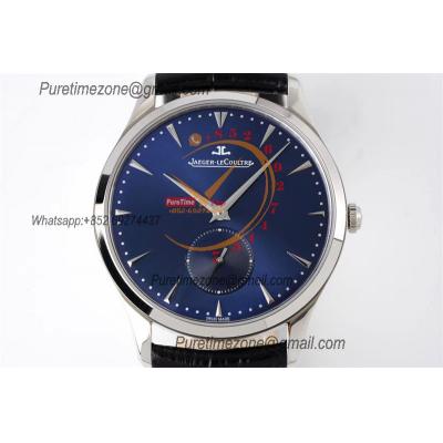 Master Ultra Thin Small Second Q1358480 M9015 Automatic Mens Watch Best Edition ZF 40 Steel Blue Dial Black Leather CHS