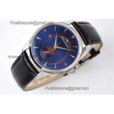 Master Ultra Thin Small Second Q1358480 M9015 Automatic Mens Watch Best Edition ZF 40 Steel Blue Dial Black Leather CHS