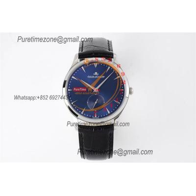 Master Ultra Thin Small Second Q1358480 M9015 Automatic Mens Watch Best Edition ZF 40 Steel Blue Dial Black Leather CHS