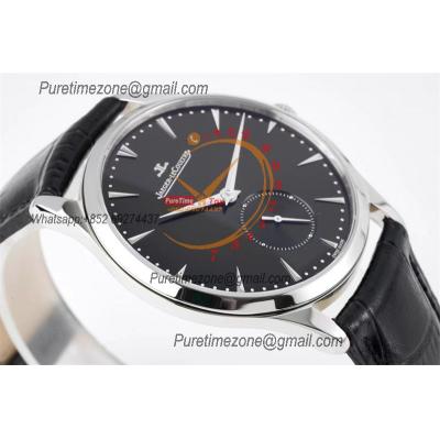 Master Ultra Thin Small Second Q1358480 M9015 Automatic Mens Watch Best Edition ZF 40 Steel Black Dial Leather CHS