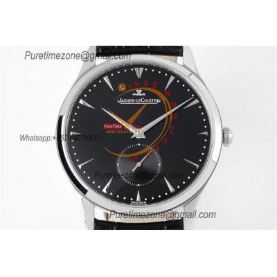 Master Ultra Thin Small Second Q1358480 M9015 Automatic Mens Watch Best Edition ZF 40 Steel Black Dial Leather CHS