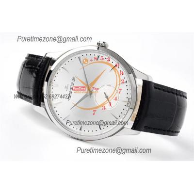 Master Ultra Thin Small Second Q1358480 M9015 Automatic Mens Watch Best Edition ZF 40 Steel Silver Dial Leather CHS