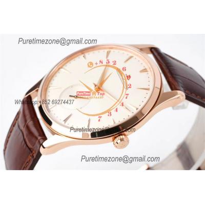 Master Ultra Thin Small Second Q1352520 M9015 Automatic Mens Watch Best Edition ZF 40 RG Silver Dial Leather CHS