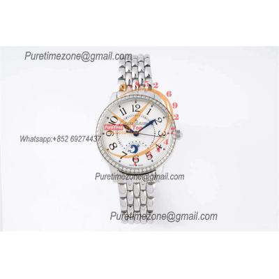 Rendez-Vous Night & Day Q3468130 A898 Moon Phase Automatic Womens Watch Best Edition ZF 34 Diamond Bezel White Dial SS