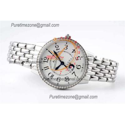 Rendez-Vous Night & Day Q3468130 A898 Moon Phase Automatic Womens Watch Best Edition ZF 34 Diamond Bezel White Dial SS