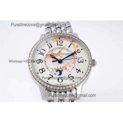 Rendez-Vous Night & Day Q3468130 A898 Moon Phase Automatic Womens Watch Best Edition ZF 34 Diamond Bezel White Dial SS