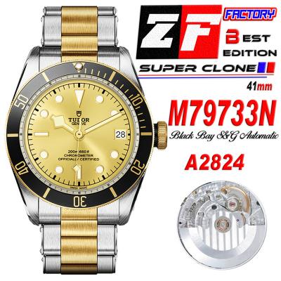 Heritage Black Bay S&G M79733N 2017 A2824 Automatic Mens Watch Best Edition ZF 41 Two Tone YG Gold Dial SS Bracelet