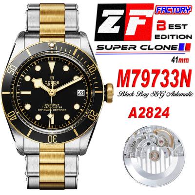 Heritage Black Bay S&G M79733N 2017 A2824 Automatic Mens Watch Best Edition ZF 41 Two Tone YG Black Dial SS Bracelet