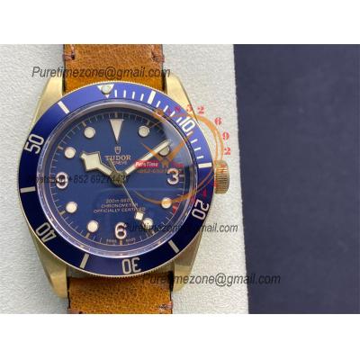 Heritage Black Bay 79250BB Bronze A2824 Automatic Mens Watch Best Edition ZF 41mm Blue Dial Brown Leather CHS