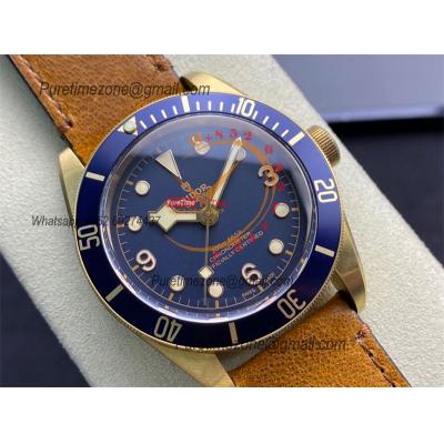 Heritage Black Bay 79250BB Bronze A2824 Automatic Mens Watch Best Edition ZF 41mm Blue Dial Brown Leather CHS