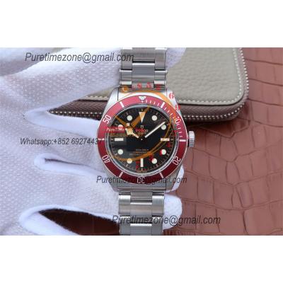 Heritage 2016 Black Bay Shield M79230R A2824 Automatic Mens Watch Best Edition ZF 41mm Red Bezel Black Dial SS Bracelet