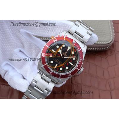 Heritage 2016 Black Bay Shield M79230R A2824 Automatic Mens Watch Best Edition ZF 41mm Red Bezel Black Dial SS Bracelet