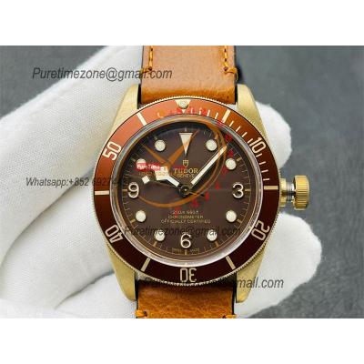 Heritage Black Bay M79250BM Bronze A2824 Automatic Mens Watch Best Edition ZF 43mm Blue Bezel Brown Dial Leather