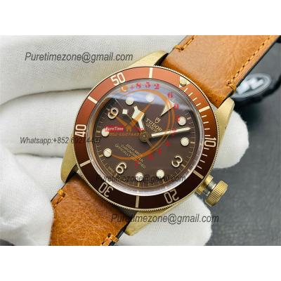 Heritage Black Bay M79250BM Bronze A2824 Automatic Mens Watch Best Edition ZF 43mm Blue Bezel Brown Dial Leather