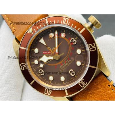 Heritage Black Bay M79250BM Bronze A2824 Automatic Mens Watch Best Edition ZF 43mm Blue Bezel Brown Dial Leather