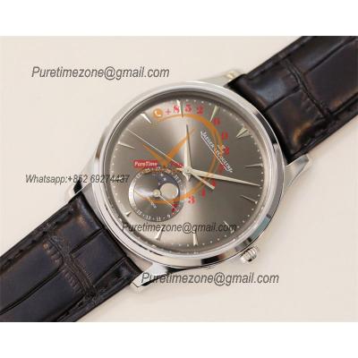 Master Ultra Thin Q1363540 A925 Automatic Mens Watch Moon Phase Date Best Edition GF 39 Steel Gray Dial Leather CHS