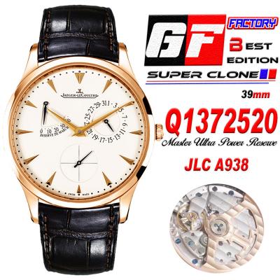 Master Ultra Thin Q1372520 Reserve Marche A938 Automatic Mens Watch Best Edition GF Power Reserve RG Silver Dial CHS