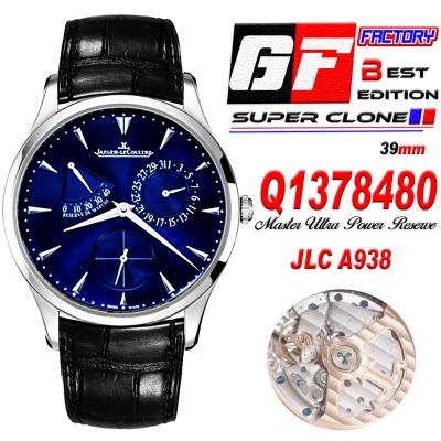 Master Ultra Thin Q1372520 Reserve Marche A938 Automatic Mens Watch Best Edition GF Power Reserve Steel Blue Dial