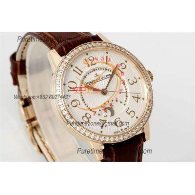 Rendez-Vous Night & Day Q3442430 A898 Automatic Womens Watch Best Edition APSF 34 RG Diamonds Bezel Silver Dial Leather