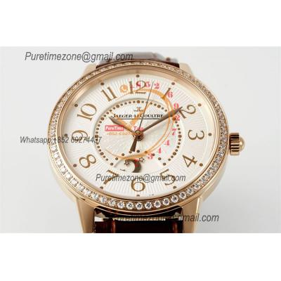 Rendez-Vous Night & Day Q3442430 A898 Automatic Womens Watch Best Edition APSF 34 RG Diamonds Bezel Silver Dial Leather