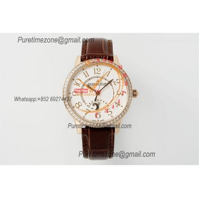 Rendez-Vous Night & Day Q3442430 A898 Automatic Womens Watch Best Edition APSF 34 RG Diamonds Bezel Silver Dial Leather