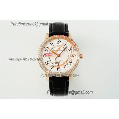 Rendez-Vous Night & Day Q3442430 A898 Automatic Womens Watch Best Edition APSF 34 RG Diamonds Bezel Silver Dial Leather