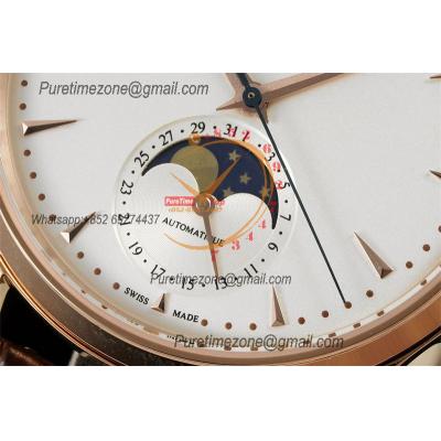 Master Ultra Thin Q1362520 A925 Automatic Mens Watch Moon Phase Date Best Edition IMF 39 RG Silver Dial Leather CHS