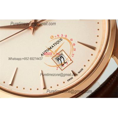 Master Grande Ultra Thin Date Q1282510 A889 Automatic Mens Watch Best Edition IMF 40 RG Silver Dial Leather CHS