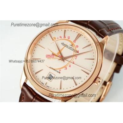 Master Grande Ultra Thin Date Q1282510 A889 Automatic Mens Watch Best Edition IMF 40 RG Silver Dial Leather CHS