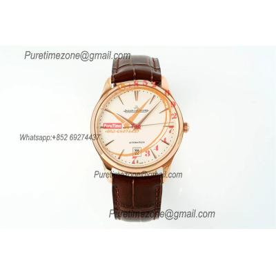 Master Grande Ultra Thin Date Q1282510 A889 Automatic Mens Watch Best Edition IMF 40 RG Silver Dial Leather CHS