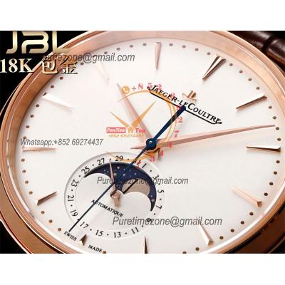 Master Ultra Thin Q1362510 A925 Automatic Mens Watch Moon Phase Date Best Edition JBLF 39 Wrapped 18K Rose Gold CHS