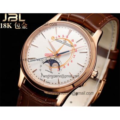 Master Ultra Thin Q1362510 A925 Automatic Mens Watch Moon Phase Date Best Edition JBLF 39 Wrapped 18K Rose Gold CHS