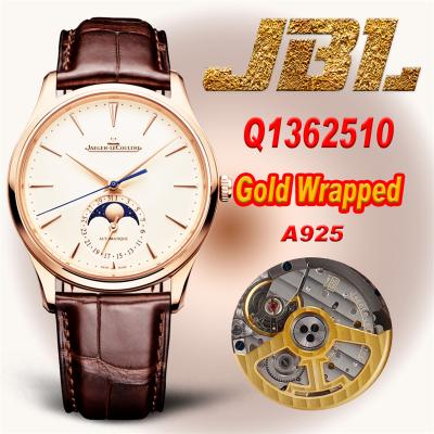 Master Ultra Thin Q1362510 A925 Automatic Mens Watch Moon Phase Date Best Edition JBLF 39 Wrapped 18K Rose Gold CHS