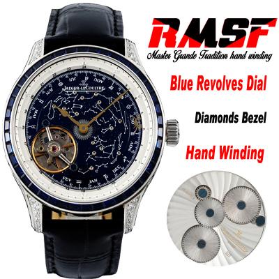 Master Grande Tradition Mechanical Hand Winding Mens Watch  Best Edition RMF 43 Diamonds Bezel Revolves Dial LeatherCHS