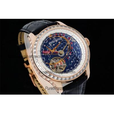 Master Grande Tradition Mechanical Hand Winding Mens Watch  Best Edition RMF 43 RG Diamonds Bezel Revolves Dial Leather